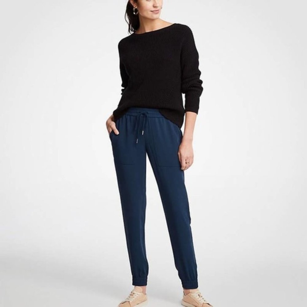 Ann Taylor Pull on Joggers in Navy